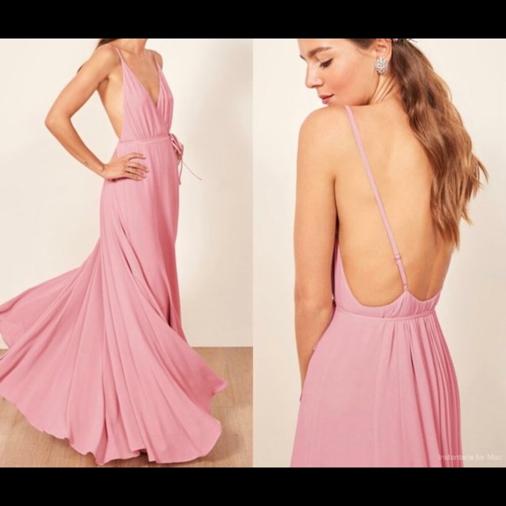 Calalilly  dress from Reformation in carnation.